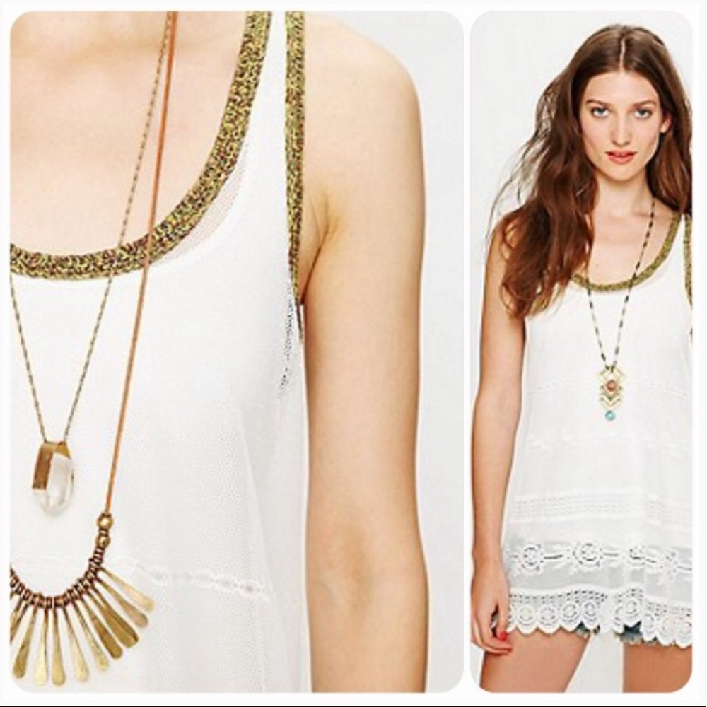 NWT! Free People Most RARE White Lace Tank Tunic NWT XS - Picture 5 of 7